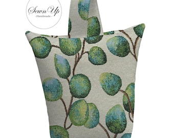 Unfilled Fabric Doorstop 3 Sizes Big Eucalyptus Tapestry Handmade Door Stop Floral Flowers Leaves Leaf Tree Gift