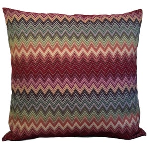 Cushion Cover 14 Sizes Murano Tapestry Cotton Handmade ZigZag Waves Wavy image 1