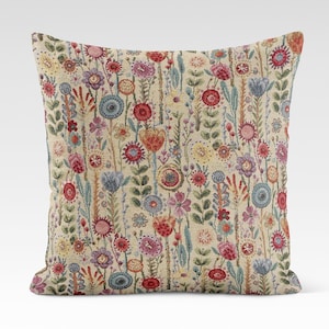 Housse de coussin 14 tailles Kew Gardens Tapestry Coton Fleurs florales faites main image 2