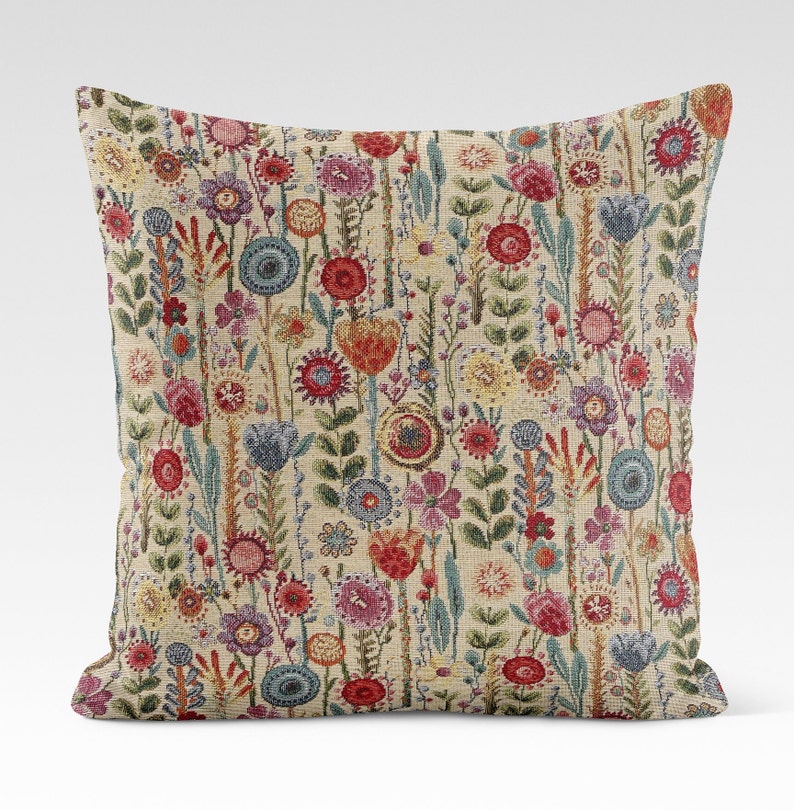 Housse de coussin 14 tailles Kew Gardens Tapestry Coton Fleurs florales faites main image 2