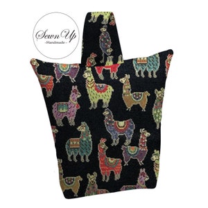 Unfilled Fabric Doorstop 4 Sizes  Little Llamas Black Tapestry Handmade Door Stop Animals Heritage Gift Culture