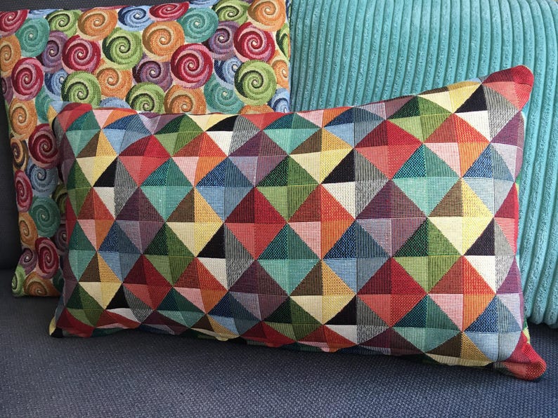 Cushion Cover 29 Sizes Big Holland Tapestry Cotton Handmade Triangles Scatter Throw Pillow Harlequin image 3