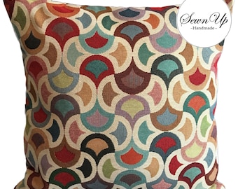 Cushion Cover 29 Sizes Big Carnival Tapestry Cotton Handmade Swirls Colourful Geometric Scatter Throw Pillow