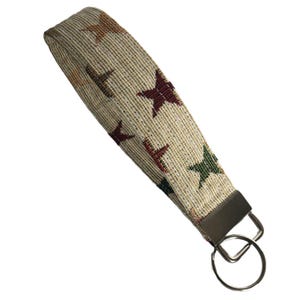 Quilted Key Fob Wristlet 2 Sizes Lucero Stars Handmade keyfob keyring Gift Strong