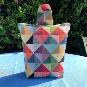 Ongevulde stoffen deurstopper 3 maten Big Holland Tapestry Handgemaakte deurstopper Driehoeken Cadeau Harlekijn