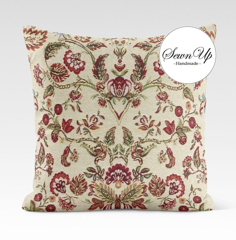Cushion Cover 29 Sizes William Morris Vintage Floral Butterflies Tapestry Cotton Handmade Victorian Arts Butterfly Scatter Throw Pillow image 1