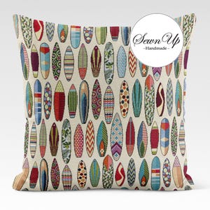 Cushion Cover 29 Sizes Surfboards Tapestry Cotton Handmade Beach Seaside Surf Board Gift Scatter Throw Pillow
