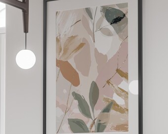 Abstract art for the living room | Boho wall art in neutral tones | Soft earth tones Scandinavian wall decor | Minimalist beige decor poster