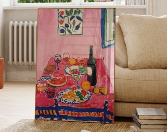 Colorful dining room wall decor | Modern dining room mural | Colorful still life poster | Colorful kitchen scene | Mediterranean print art decoration