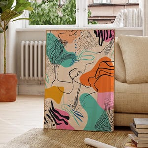 Poster artistico contemporaneo per soggiorno | Schizzi astratti colorati | Design moderno e luminoso | Esplosione di colori creativa per corridoio, ufficio, cucina