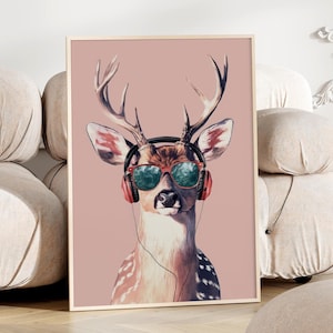 Divertenti immagini da parete moderne decorazioni | Immagini divertenti per le camerette degli adolescenti | Poster animali fantastici | Arte animale come regalo per uomo | Immagine della sala musica
