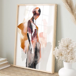 Murale astratto raffigurante una silhouette femminile | Arte minimalista per soggiorno e camera da letto | Decorazione di poster moderni scandinavi