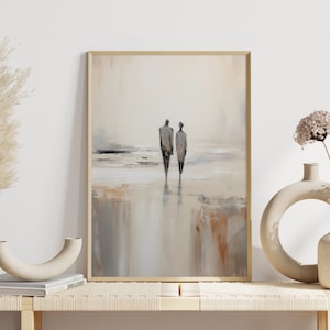 Arte murale moderna: Amanti astratti | Silhouette | Poster senza tempo | Decorazioni murali con amore | Immagini per il soggiorno | Immagini per la camera da letto