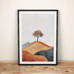 Poster naturalistici per decorazioni murali moderne | Arte paesaggistica scandinava | Colori astratti degli alberi autunnali | Stampe artistiche minimaliste per la zona giorno | Stile Boho