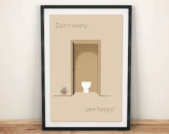 Funny Boho Bathroom Poster | Funny Toilet Art | Restroom Decor | Guest Restroom | Minimalist Restroom Wall Decor | Bathroom Humor Print