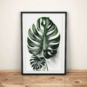 Poster minimalista Monstera Leaf Mural Monstera Poster Decorazione murale Monstera Poster da parete Monstera Wall Art Soggiorno Monstera Art Modern Home Decor