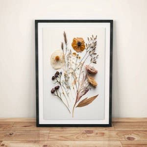 Erbario Fiori Secchi in Forma d'Arte Quadro da Parete Fiori Pressati Poster Decorazione da Parete Poster Artistico da Parete Fiori da Soggiorno Arte Moderna Decorazione per la Casa