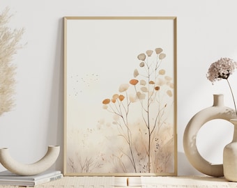 Modern boho chic: Minimalist branches as stylish wall decoration | Boho style poster | Modern decoration living room bedroom wall art