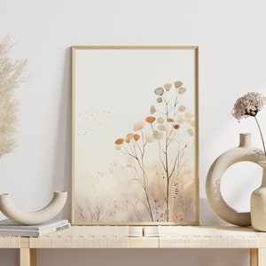 Moderner Boho Chic: Minimalistische Zweige als stilvolle Wanddekoration | Boho Stil Poster | Moderne Deko Wohnzimmer Schlafzimmer Wandkunst