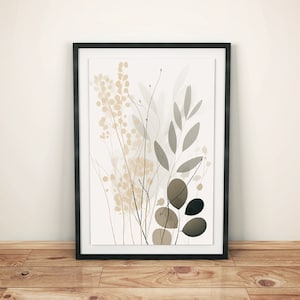 Minimalistisches Boho Poster: Abstrakte Pflanzen und Blumen | Boho Wandkunst | Modernes Bohemian Wandbild | Boho Chic Deko