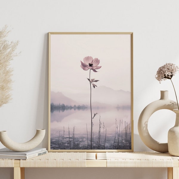 Minimalist Flower Poster | Decorative floral wall art for living room and office | Modern plants wall decoration | Nature-inspired mural