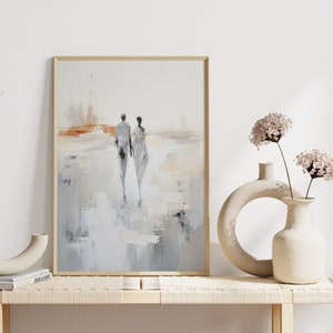 Fotomural para el dormitorio | Cuadro de pareja moderno como decoración | Arte minimalista para el hogar | Idea de regalo para parejas