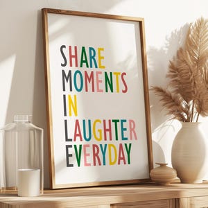 Poster Smile - Immagine da parete per soggiorno | Manifesto tipografico con scritta | Decorazione minimalista | Foto motivazionali ufficio | Decorazione murale positiva