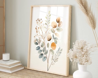 Minimalist boho wall art | Modern poster with branches | Scandinavian wall decor | Elegant plant wall art