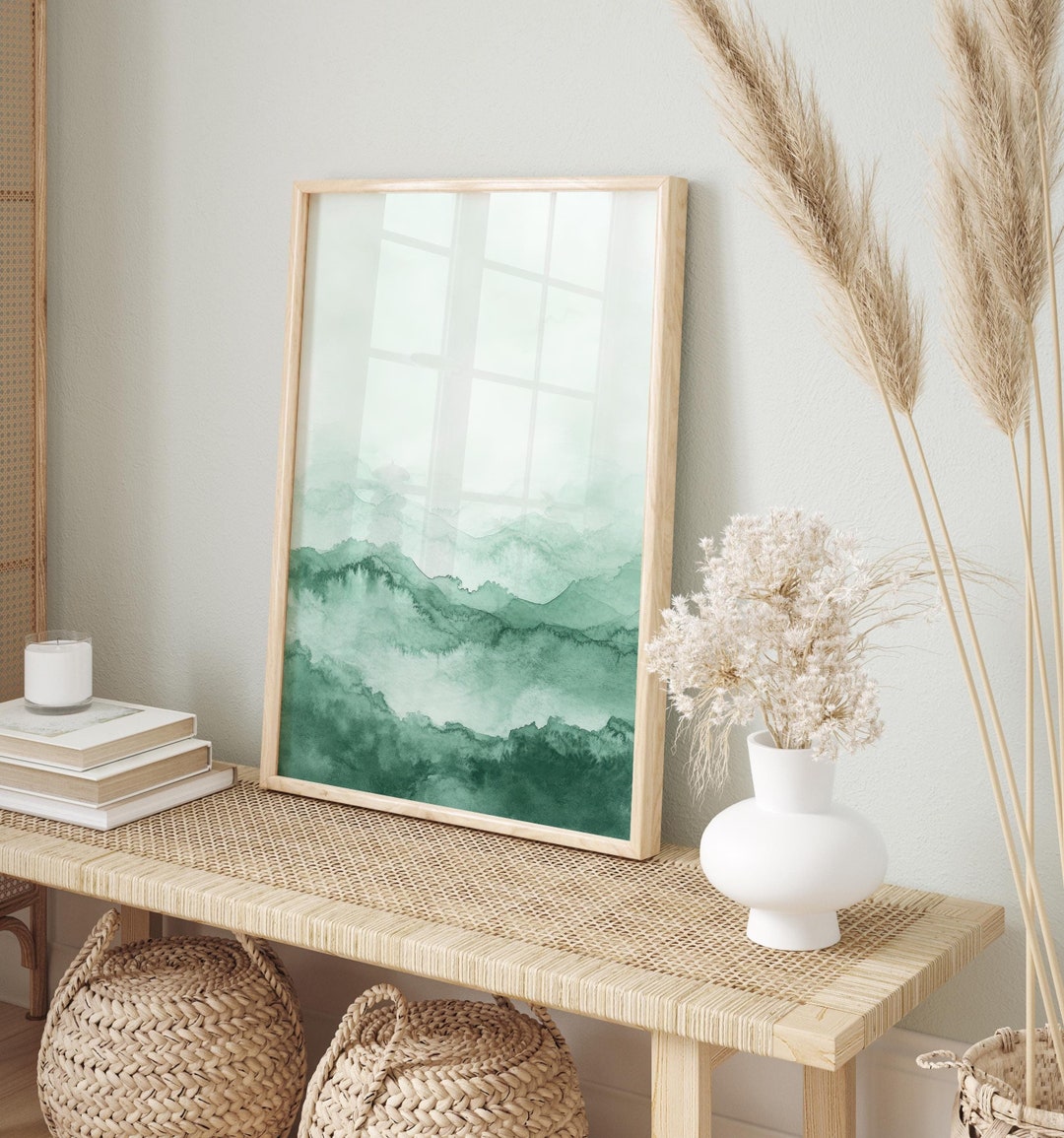 Green Watercolor Poster | Wall Art for Living Room Decor | Bedroom ...