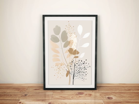 Minimalistisches Boho Poster - Abstrakte Zweige im Boho-Stil, Boho Deko, Bilder Wohnzimmer Schlafzimmer Büro, Bohemian, Modern skandinavisch