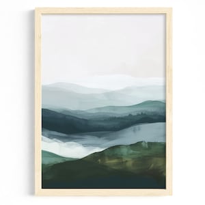 Quadro naturale rilassante da usare come decorazione murale | Stampa artistica astratta per soggiorno o camera da letto | Paesaggio verde | Decorazione moderna e tranquilla