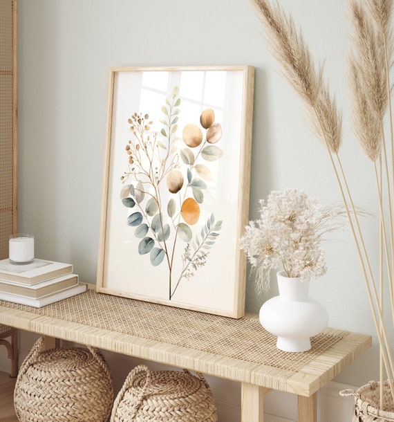 Minimalistisches Wandbild im Boho Stil | Modernes Poster mit Zweigen | Skandinavische Wanddeko | Elegante Pflanzen Wandkunst