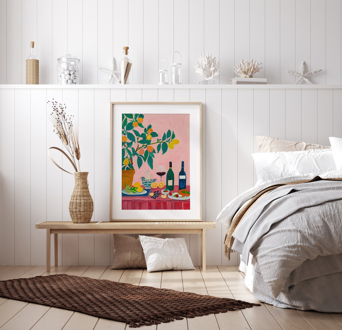 Abstract Dining Table Wall Art | Vibrant Food Poster | Vintage Kitchen ...