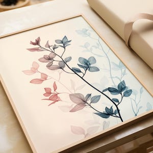 Poster artistici per il soggiorno | Arte botanica in stile scandinavo | Illustrazione floreale minimalista in colori pastello | Poster e immagini di piante