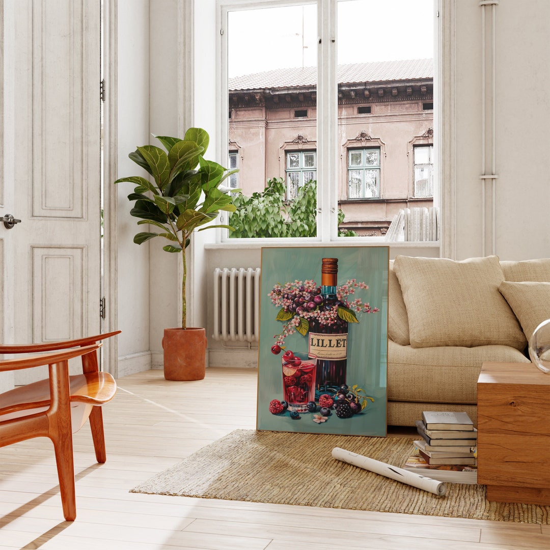 Dining Room Wall Art in Vintage Style | Stylish Poster of a Lillet ...