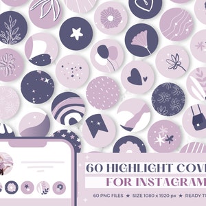 Instagram Highlight Covers | Violet Feminine Highlights | Instagram Icons | Icon Highlights | Branding | Covers for Instagram Stories | Shop