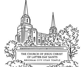 Brigham City Utah Temple Vector & PNG File