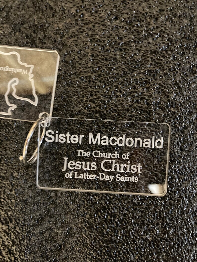Elder or Sister Missionary Name Tag Keychain Personalized Missionary Gift Custom Mission