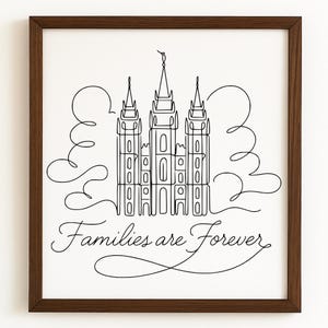 Minimalistic Line Art Salt Lake City Center Temple Vector File