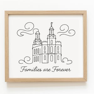 Minimalistic Line Art Logan, Utah Temple Vector File