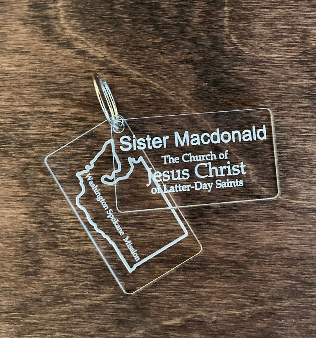 Elder or Sister Missionary Name Tag Keychain Personalized Missionary Gift Custom Mission