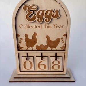Egg Counter, Eggs Collected This Year - SVG Cut File for 3mm wood