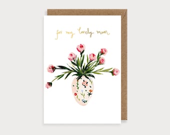 For My Lovely Mum Luxury Greetings Card with Gold Foil
