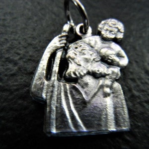 St. Christopher Silhouette Medal 1&quot; tall Oval Medal NEW! Made in Italy