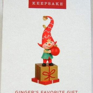 Hallmark 2024 Keepsake Ornament Christmas Ginger Gnome Ginger's Favorite Gift Gnome for Christmas NEW in Box