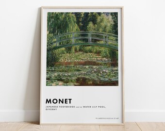 Claude Monet, The Japanese Footbridge and the Water Lily Pool, Giverny, Impressionism