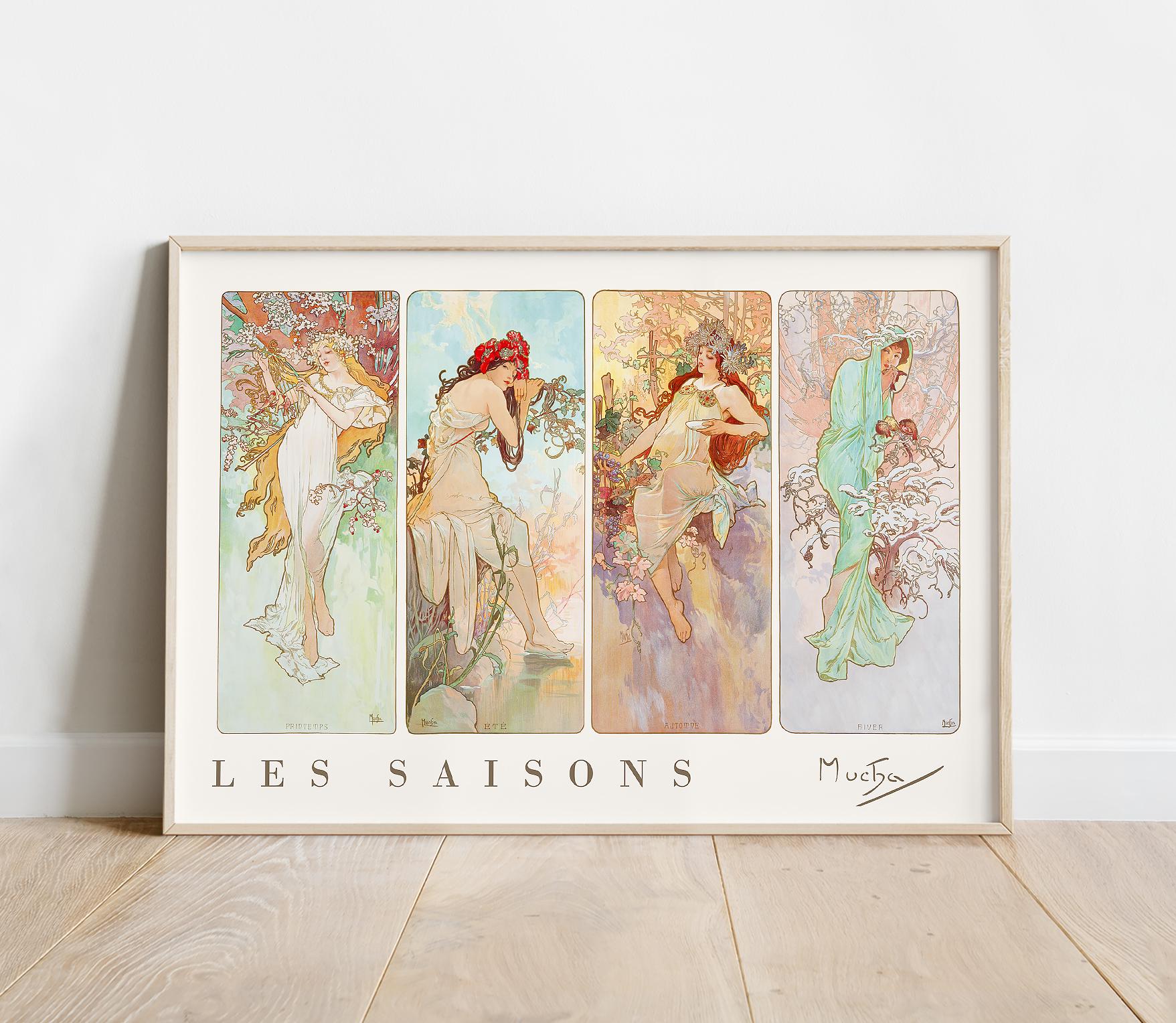 Alphonse Mucha Poster Reproduction - Les Quatre Saisons, 1896 (40x50 cm