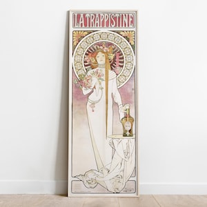 Póster de La Trappistine, arte de Alphonse Mucha, póster publicitario vintage, arte mural grande, decoración Art Nouveau