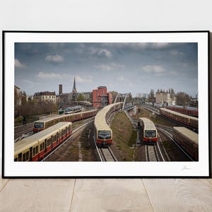 Photo de trains de Berlin, impression d'affiche de S-bahn, Berlin Ostkreuz, photographie de chemin de fer