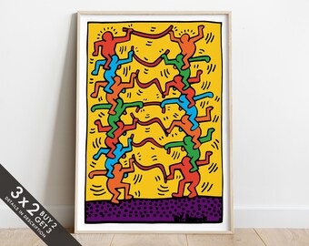 Keith Haring 'humanism' Poster Pop Art Print Modern - Etsy
